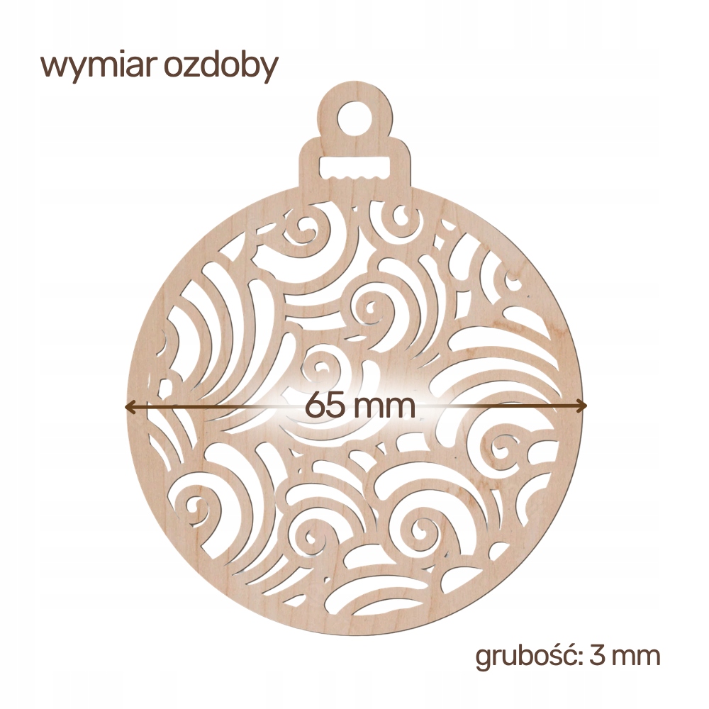 Bombka Drewniana na Choinkę EKO Wzory do wyboru - obrazek 3
