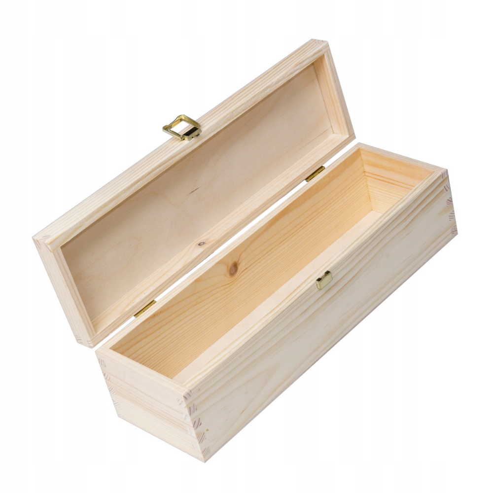Drewniana Skrzynka Pudełko Zamykane na Wino 36x11x11 Prezent Eko RobiWood - obrazek 5
