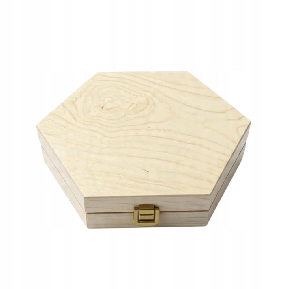 Pudełko Drewniane HEKSAGON Plaster Miodu DIY eko RobiWood