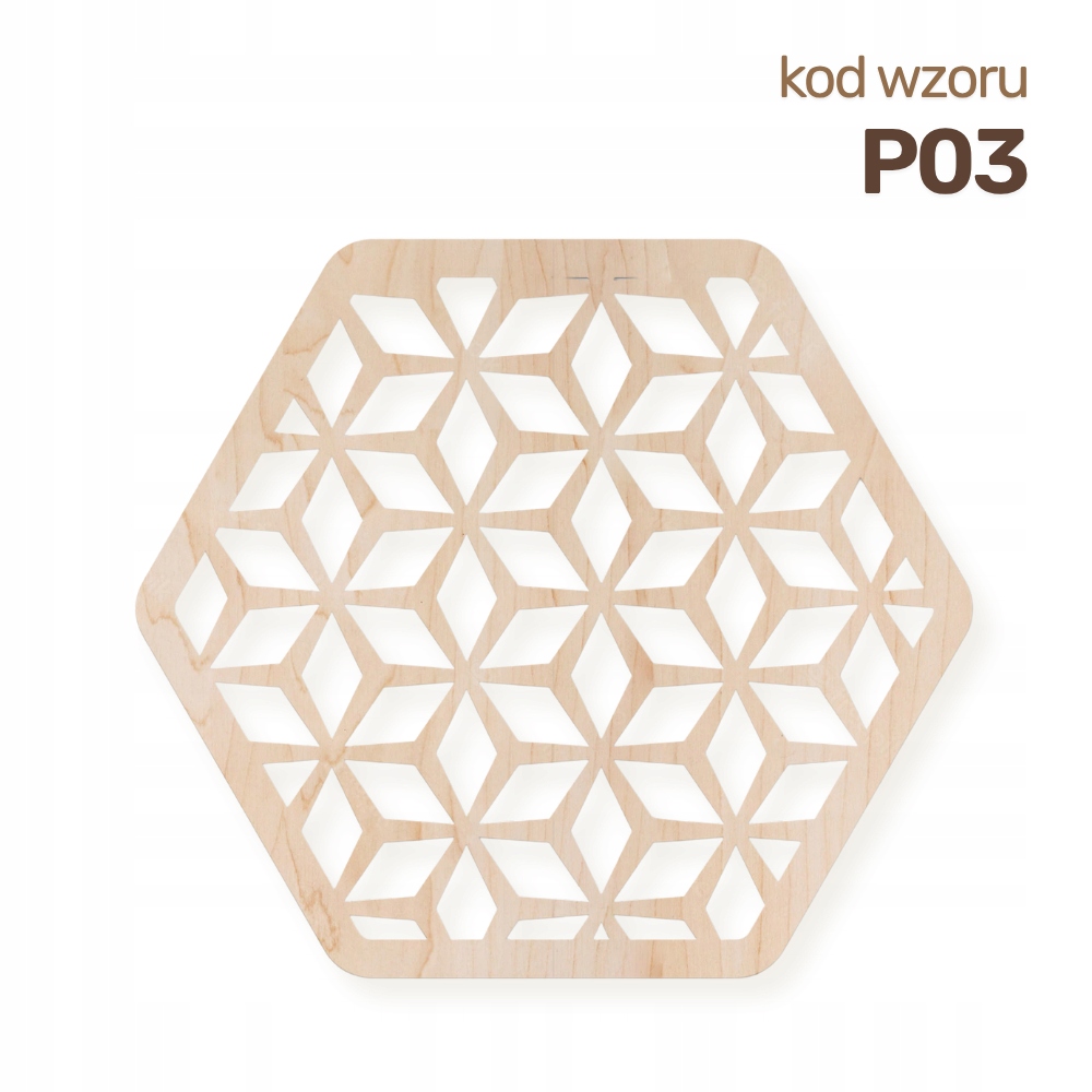 Zestaw 6 Podkładek pod Kubek Drewniane Ażurowe Boho P03 WZORY DO WYBORU