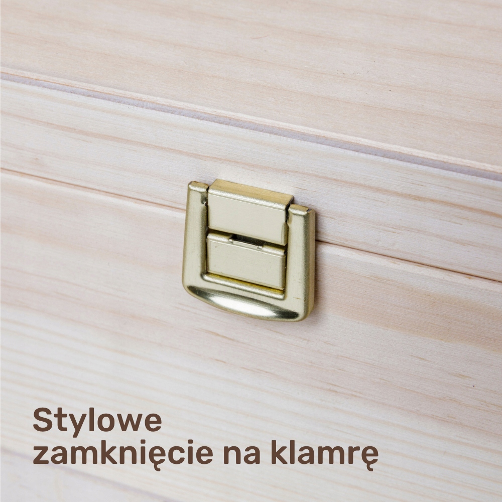 Drewniana Skrzynka Pudełko Zamykane na Wino 36x11x11 Prezent Eko RobiWood - obrazek 3