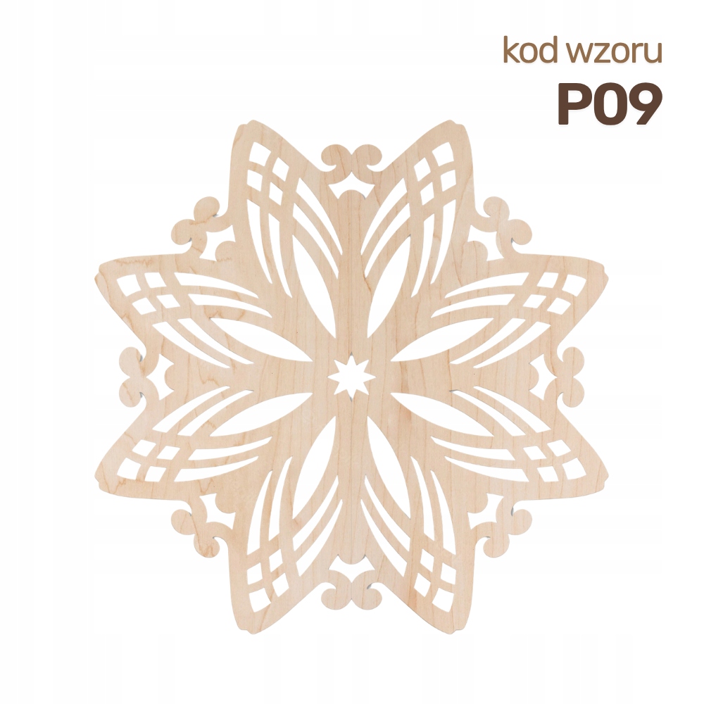 Zestaw 6 Podkładek pod Kubek Drewniane Ażurowe Boho P09 WZORY DO WYBORU