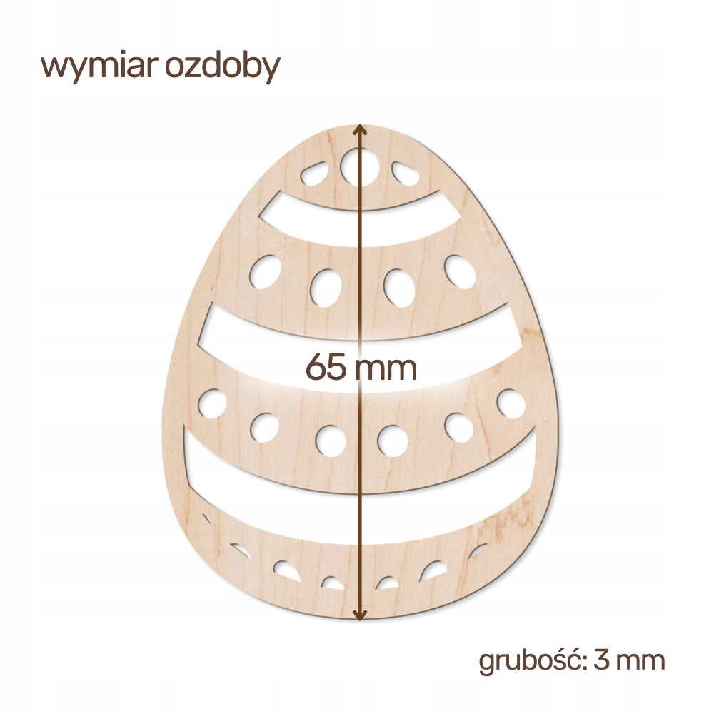 Ozdoba Wielkanocna Drewniana Zawieszka Jajko EKO - Wzory do wyboru - obrazek 5