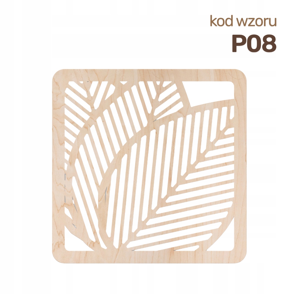 Zestaw 6 Podkładek pod Kubek Drewniane Ażurowe Boho P08 WZORY DO WYBORU