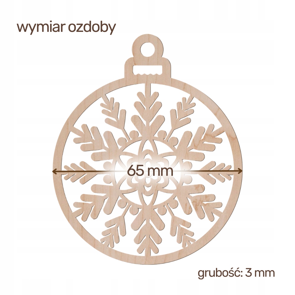 Bombka Drewniana na Choinkę EKO Wzory do wyboru - obrazek 3