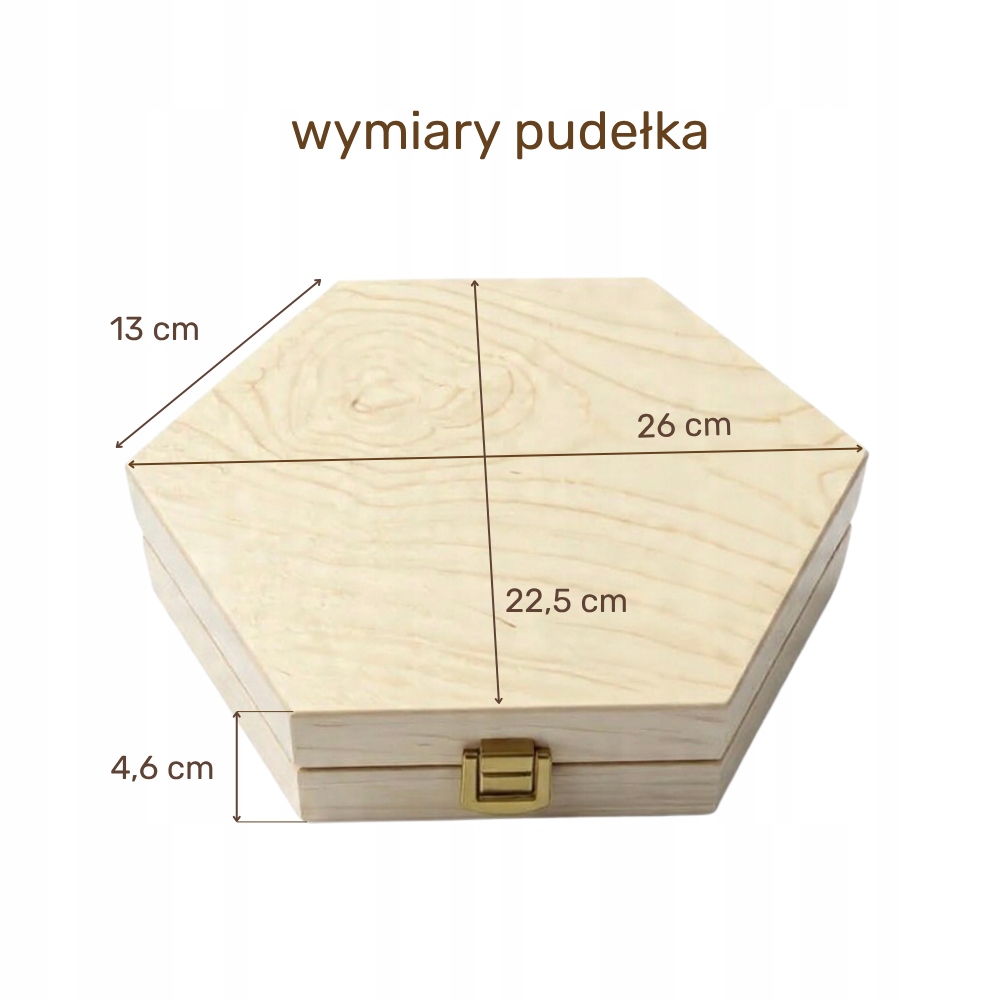 Pudełko Drewniane HEKSAGON Plaster Miodu DIY eko RobiWood - obrazek 4