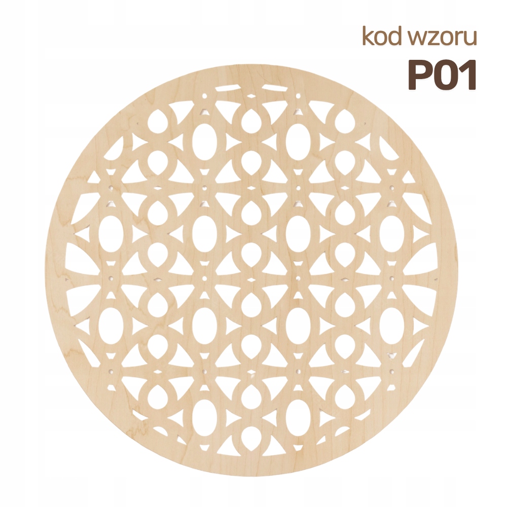 Zestaw 6 Podkładek pod Kubek Drewniane Ażurowe Boho P01 WZORY DO WYBORU