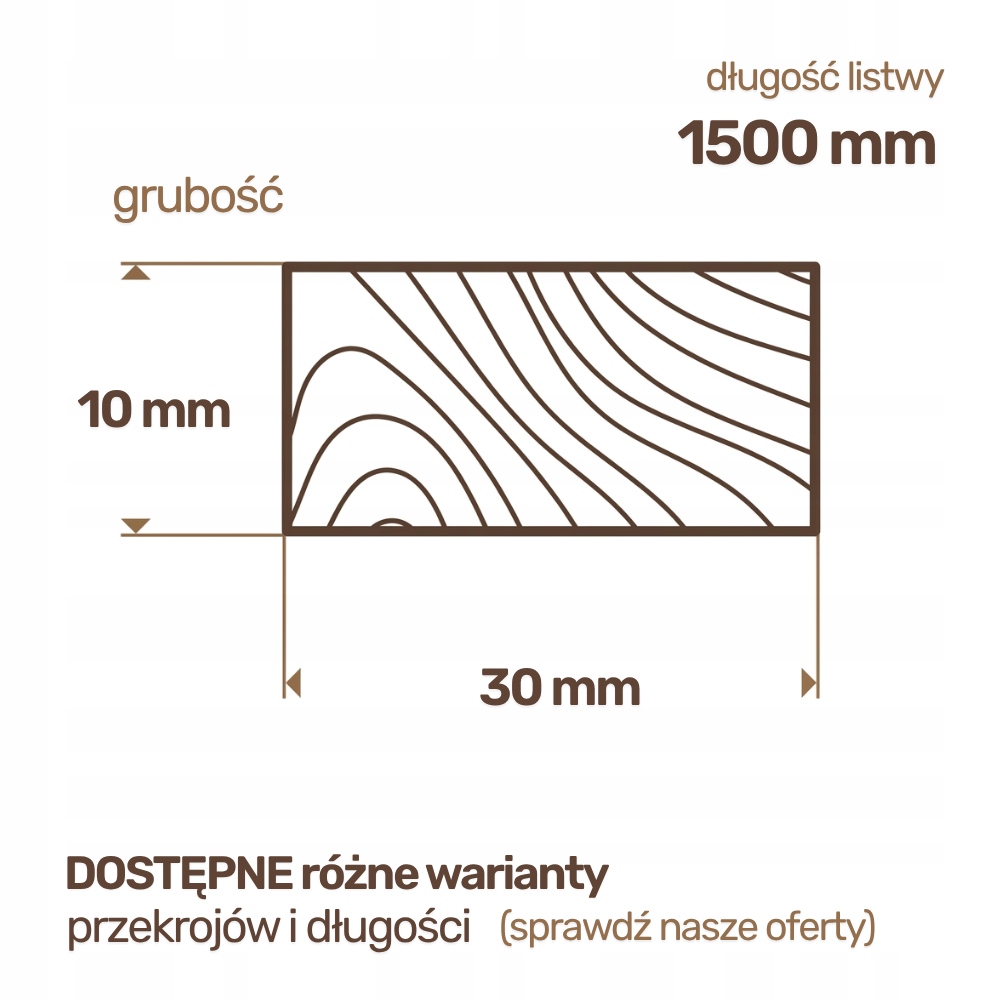 Listwa drewniana Sosnowa Strugana 10x30x1500 mm Deska RobiWood - obrazek 2