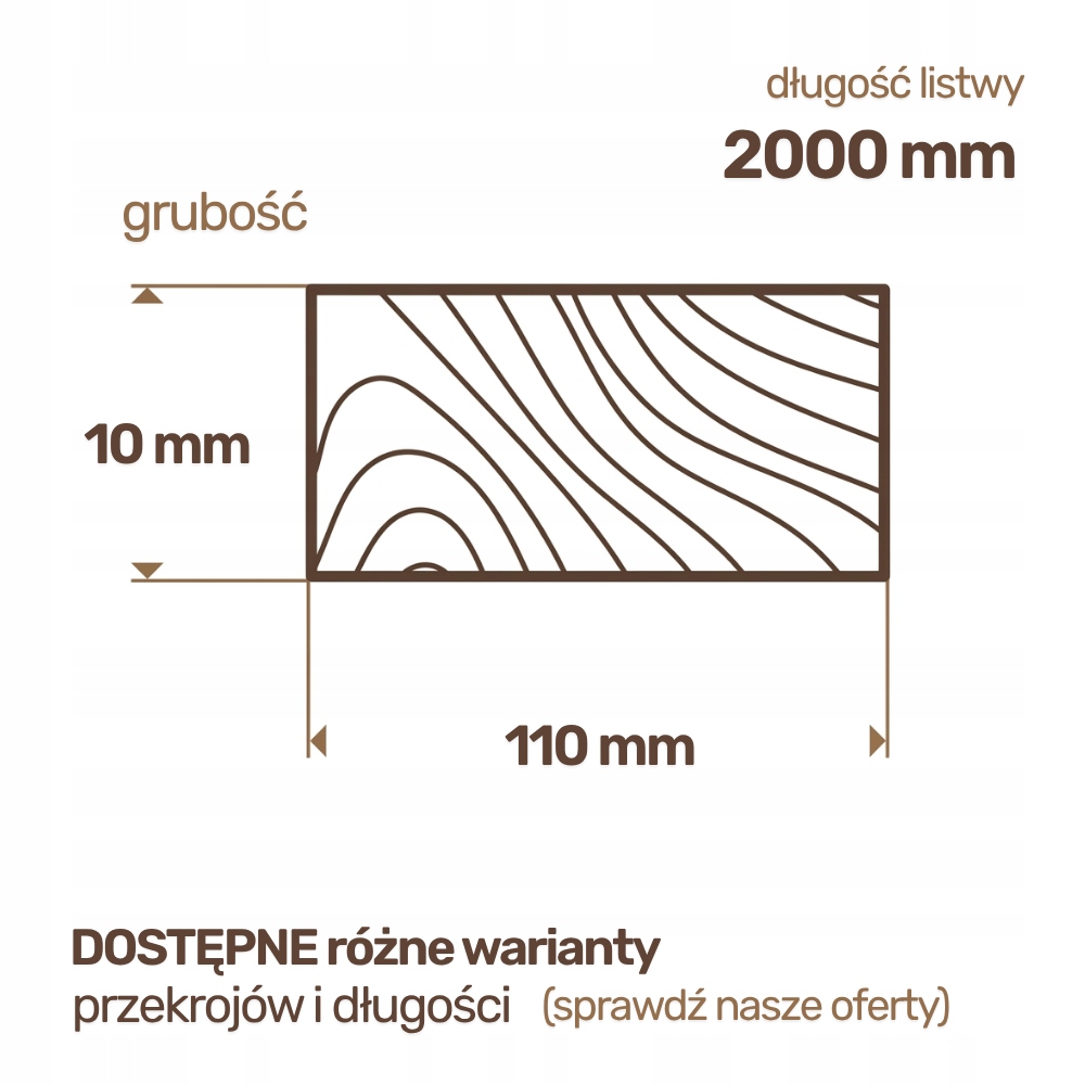 Listwa drewniana Sosnowa Strugana 10x110x2000 mm Deska RobiWood - obrazek 2