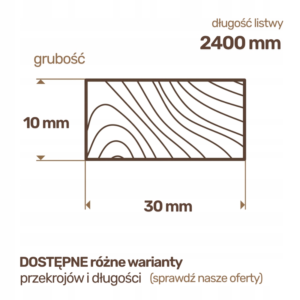 Listwa drewniana Sosnowa Strugana 10x30x2400 mm Deska RobiWood - obrazek 2