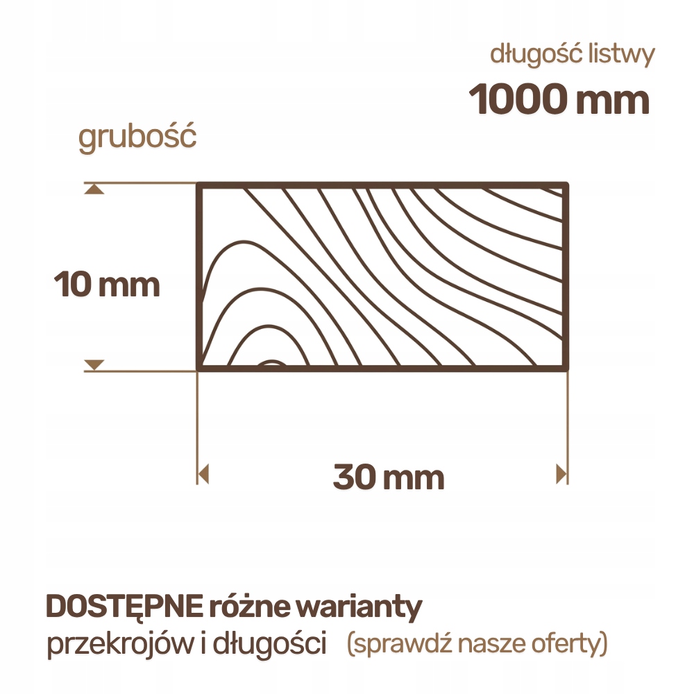 Listwa drewniana Sosnowa Strugana 10x30x1000 mm Deska RobiWood - obrazek 2
