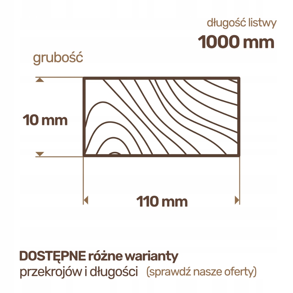 Listwa drewniana Sosnowa Strugana 10x110x1000 mm Deska RobiWood - obrazek 2