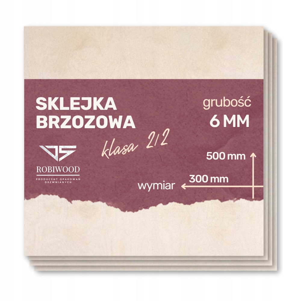 Sklejka Brzozowa do Lasera 6mm (500x300 mm) 1szt CNC RobiWood