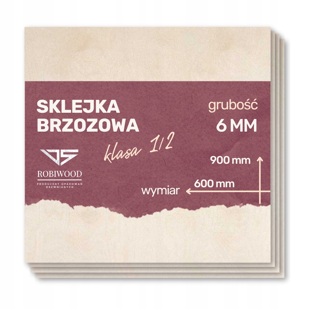 Sklejka Brzozowa do Lasera 6mm (900x600 mm) 1szt CNC RobiWood