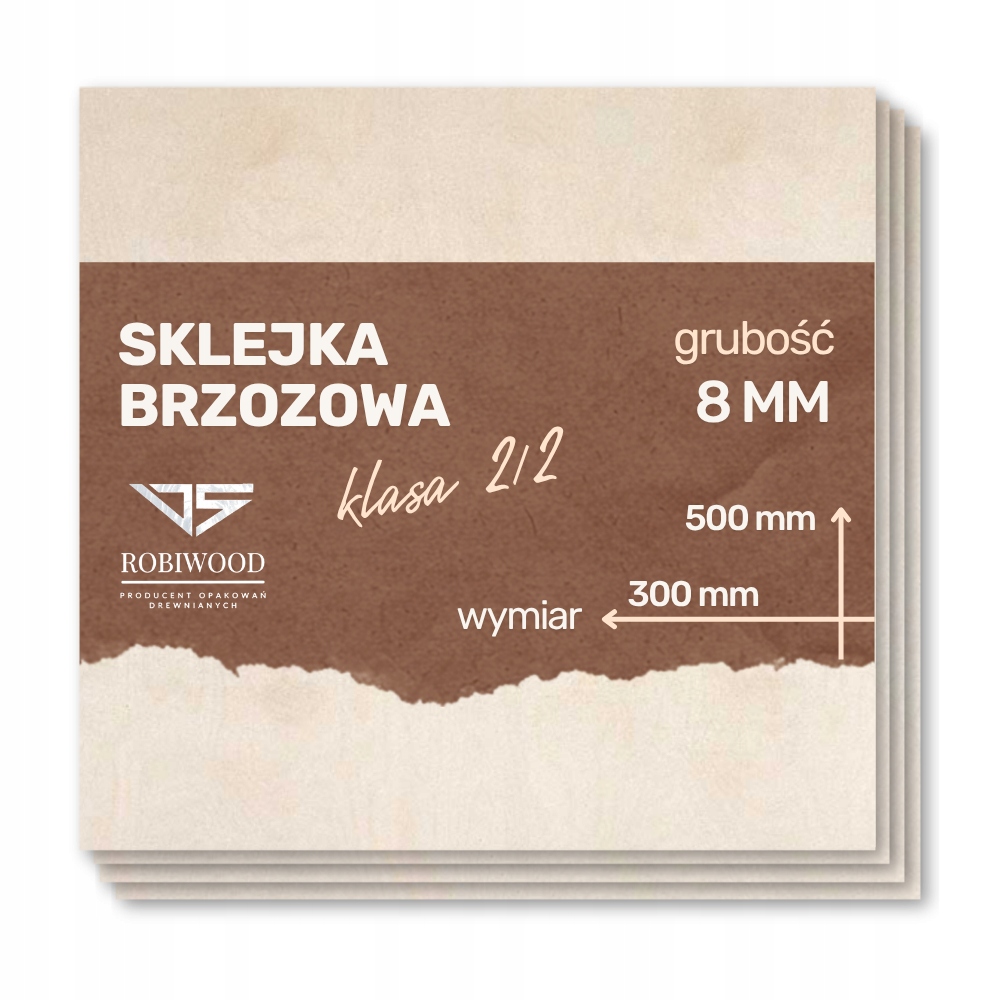 Sklejka Brzozowa do Lasera 8mm (500x300 mm) 1szt CNC RobiWood