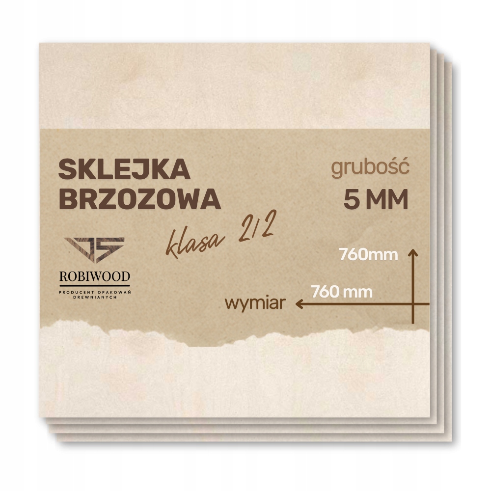 Sklejka Brzozowa do Lasera 5mm (760x760 mm) 1szt CNC RobiWood