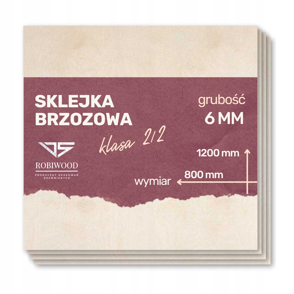 Sklejka Brzozowa do Lasera 6mm (1200x800 mm) 1szt CNC RobiWood