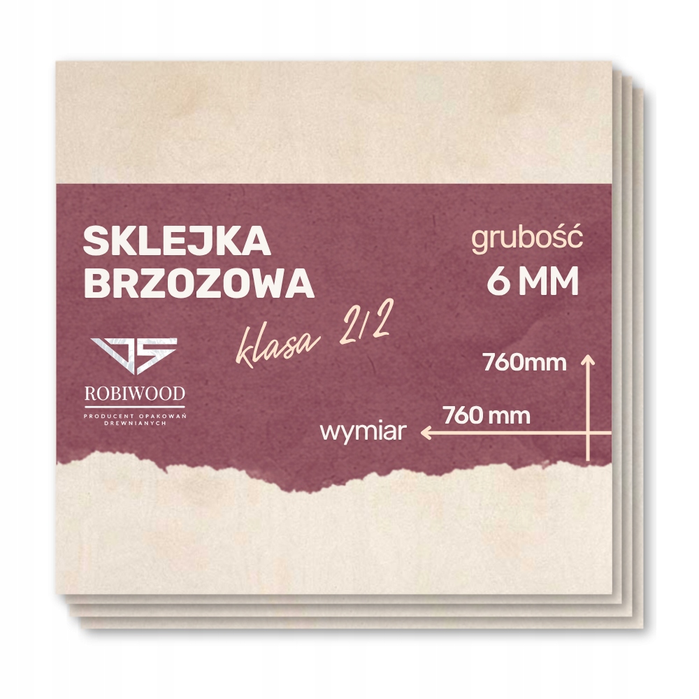 Sklejka Brzozowa do Lasera 6mm (760x760 mm) 1szt CNC RobiWood