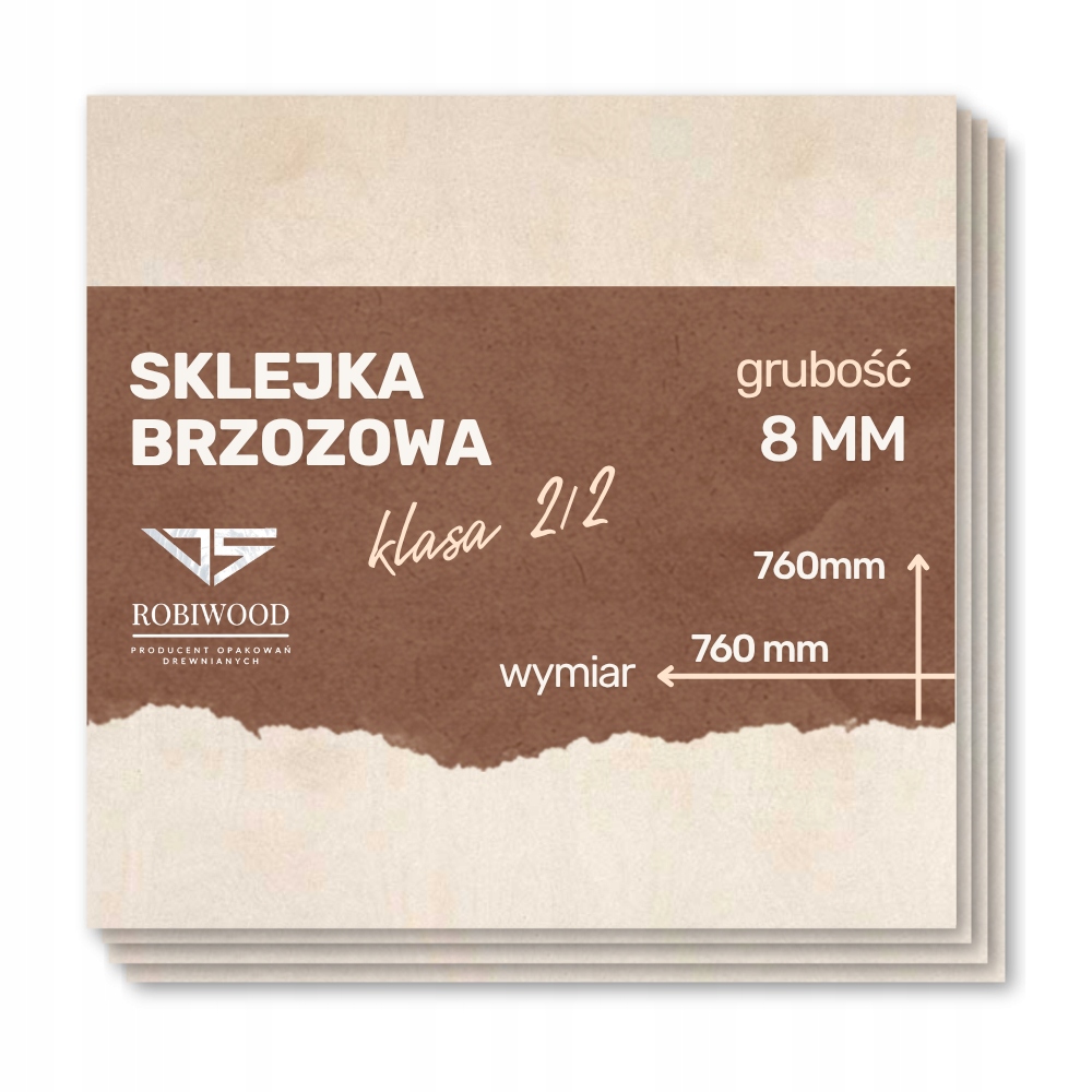 Sklejka Brzozowa do Lasera 8mm (760x760 mm) 1szt CNC RobiWood