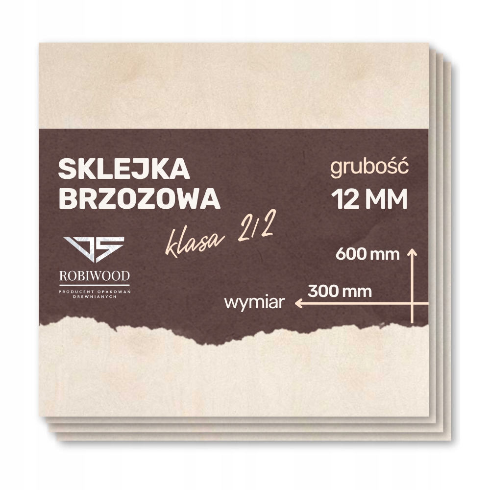 Sklejka Brzozowa do Lasera 12mm (600x300 mm) 1szt CNC RobiWood