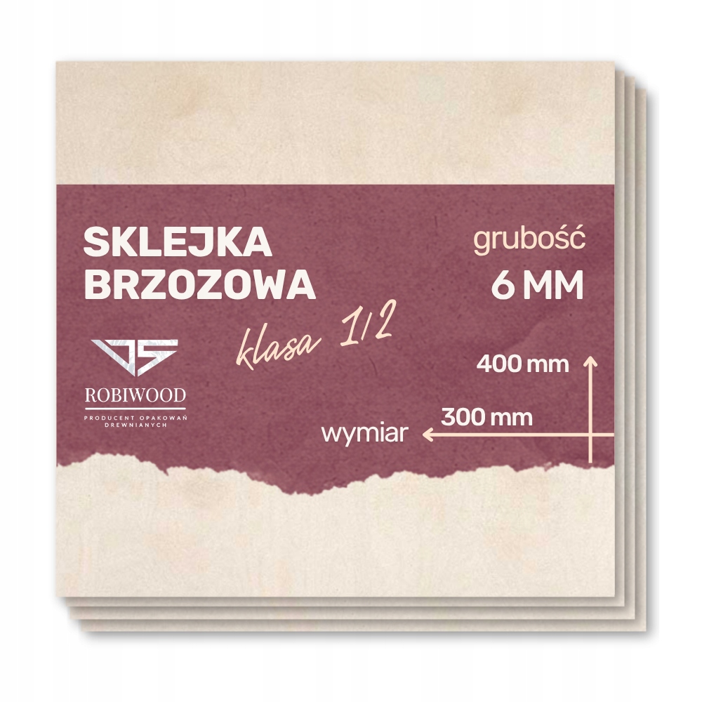 Sklejka Brzozowa do Lasera 6mm (400x300 mm) 1szt CNC RobiWood
