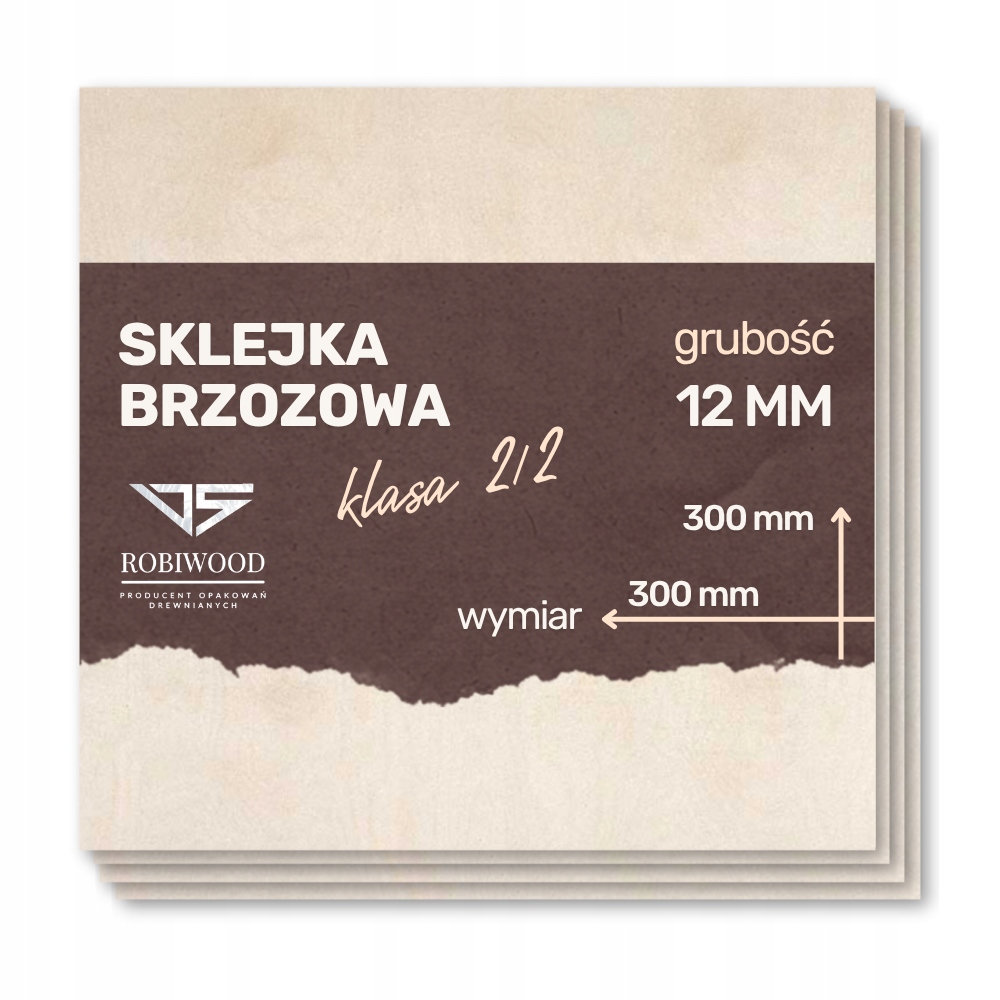 Sklejka Brzozowa do Lasera 12mm (300x300 mm) 1szt CNC RobiWood