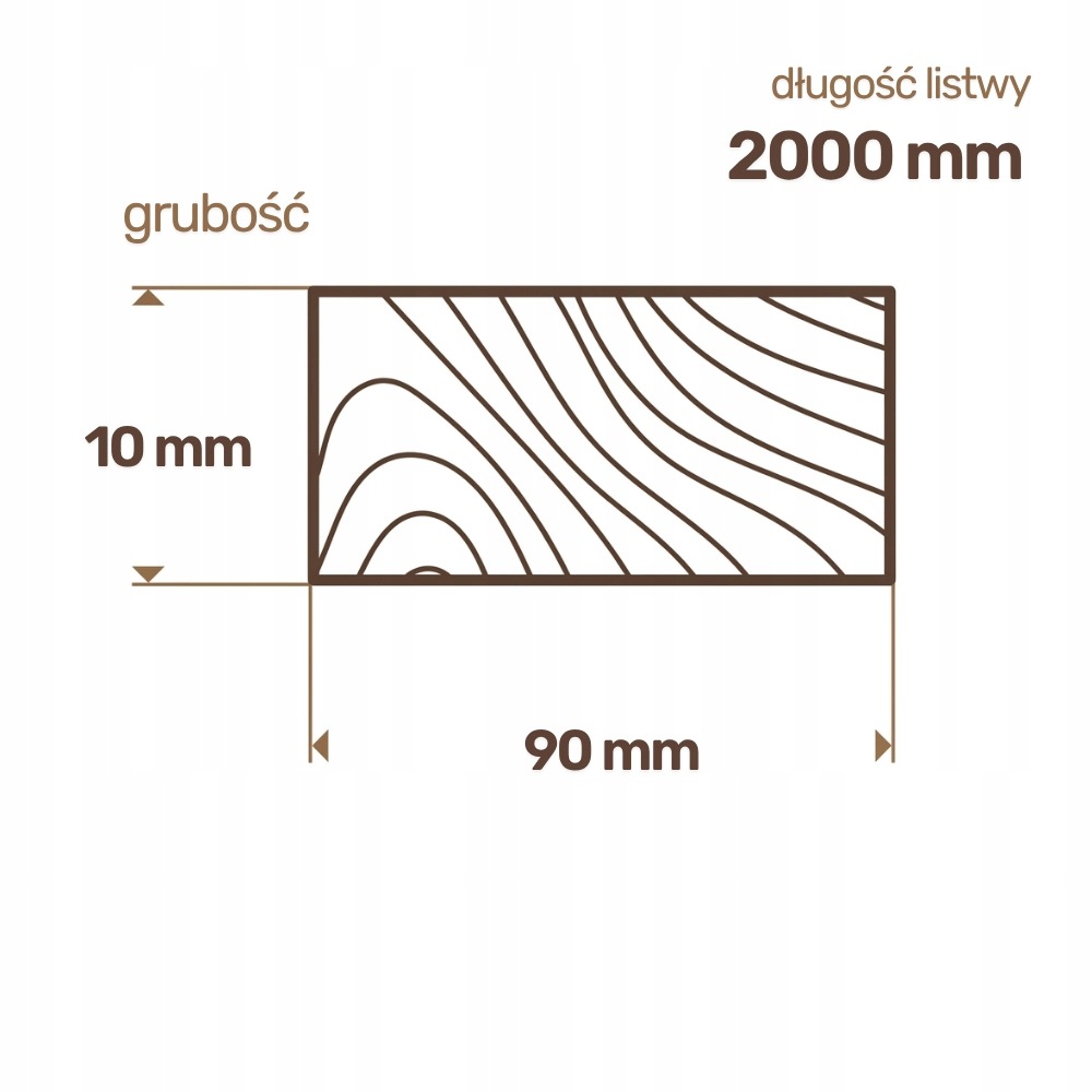 Listwa drewniana Sosnowa Strugana 10x90x2000 mm Deska RobiWood - obrazek 2