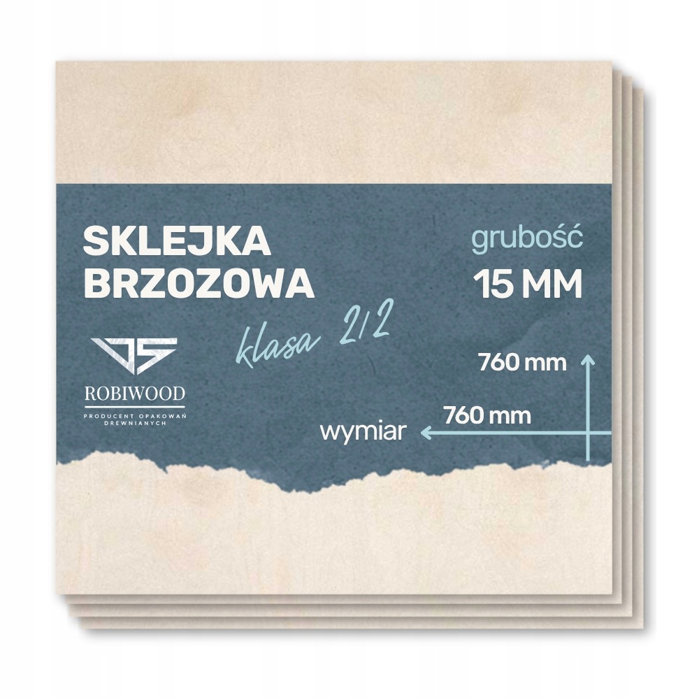 Sklejka Brzozowa do Lasera 15mm (760x760 mm) 1szt CNC RobiWood