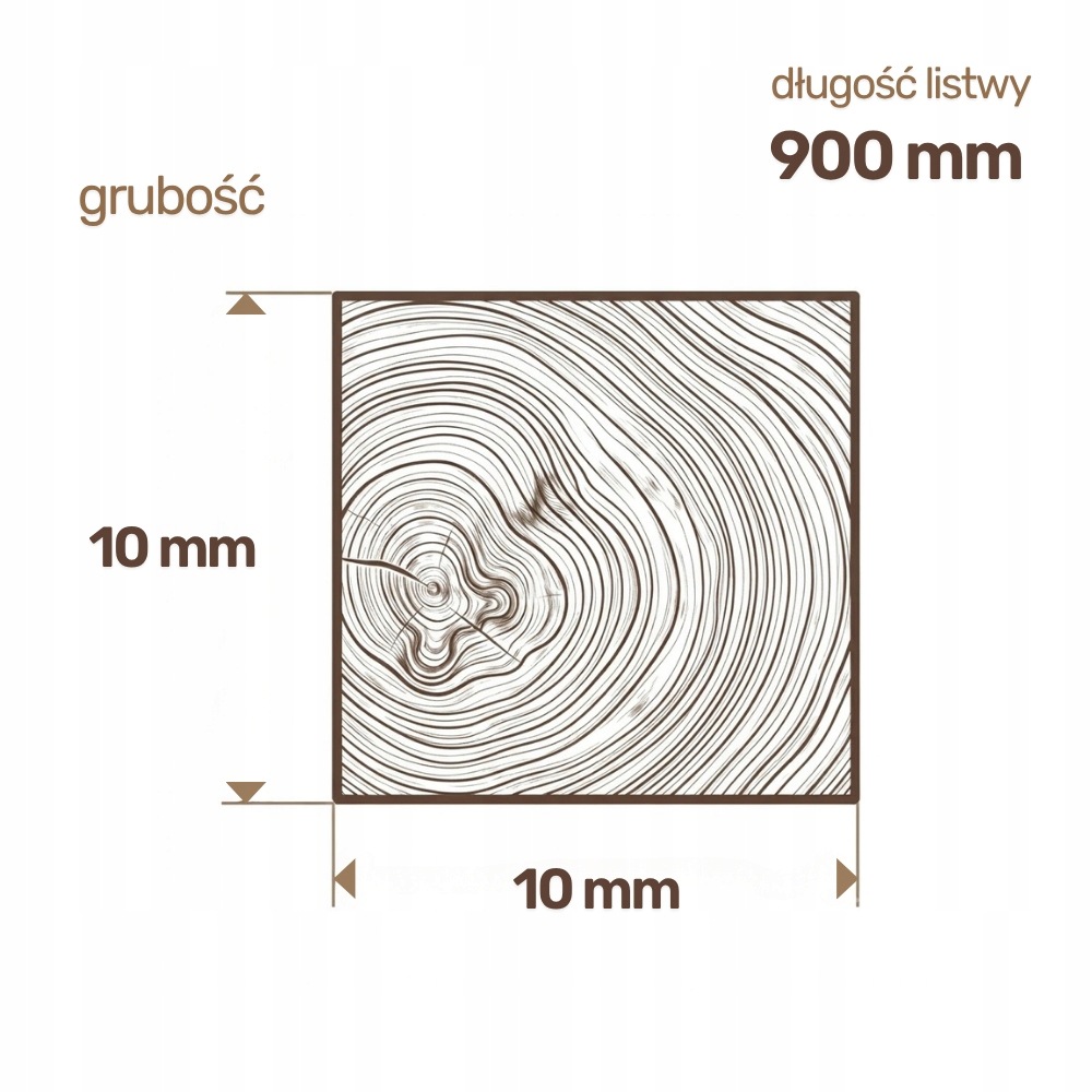 Listwa drewniana Sosnowa Strugana 10x10x900 mm Deska RobiWood - obrazek 2