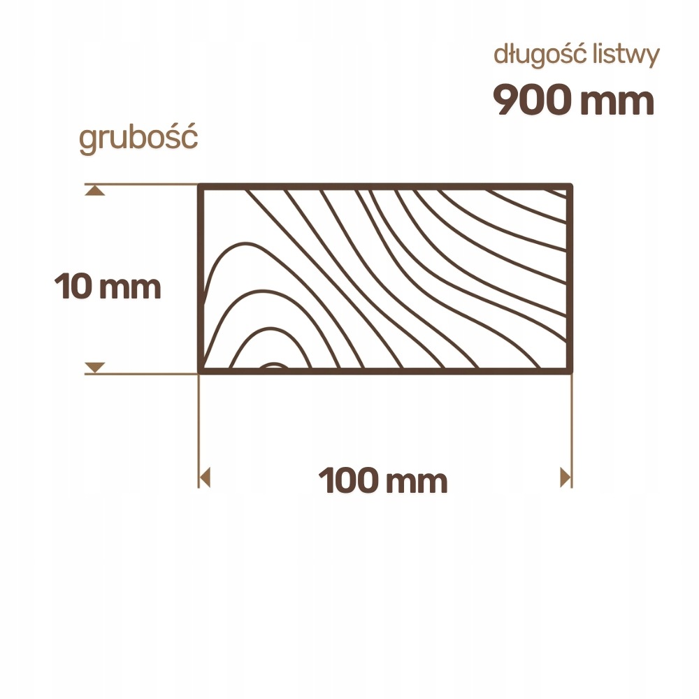 Listwa drewniana Sosnowa Strugana 10x100x900 mm Deska RobiWood - obrazek 2