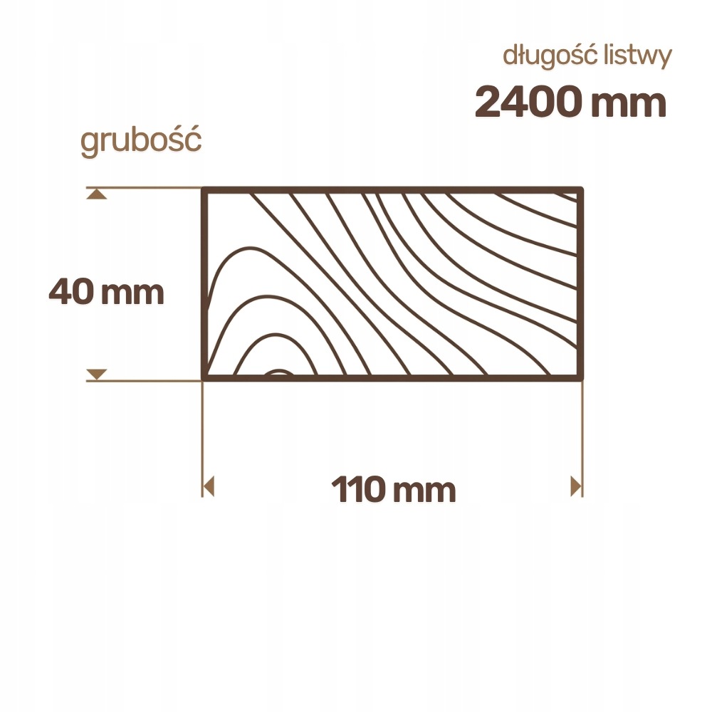 Kantówka drewniana Sosnowa Strugana 40x110x2400 mm Deska RobiWood - obrazek 2