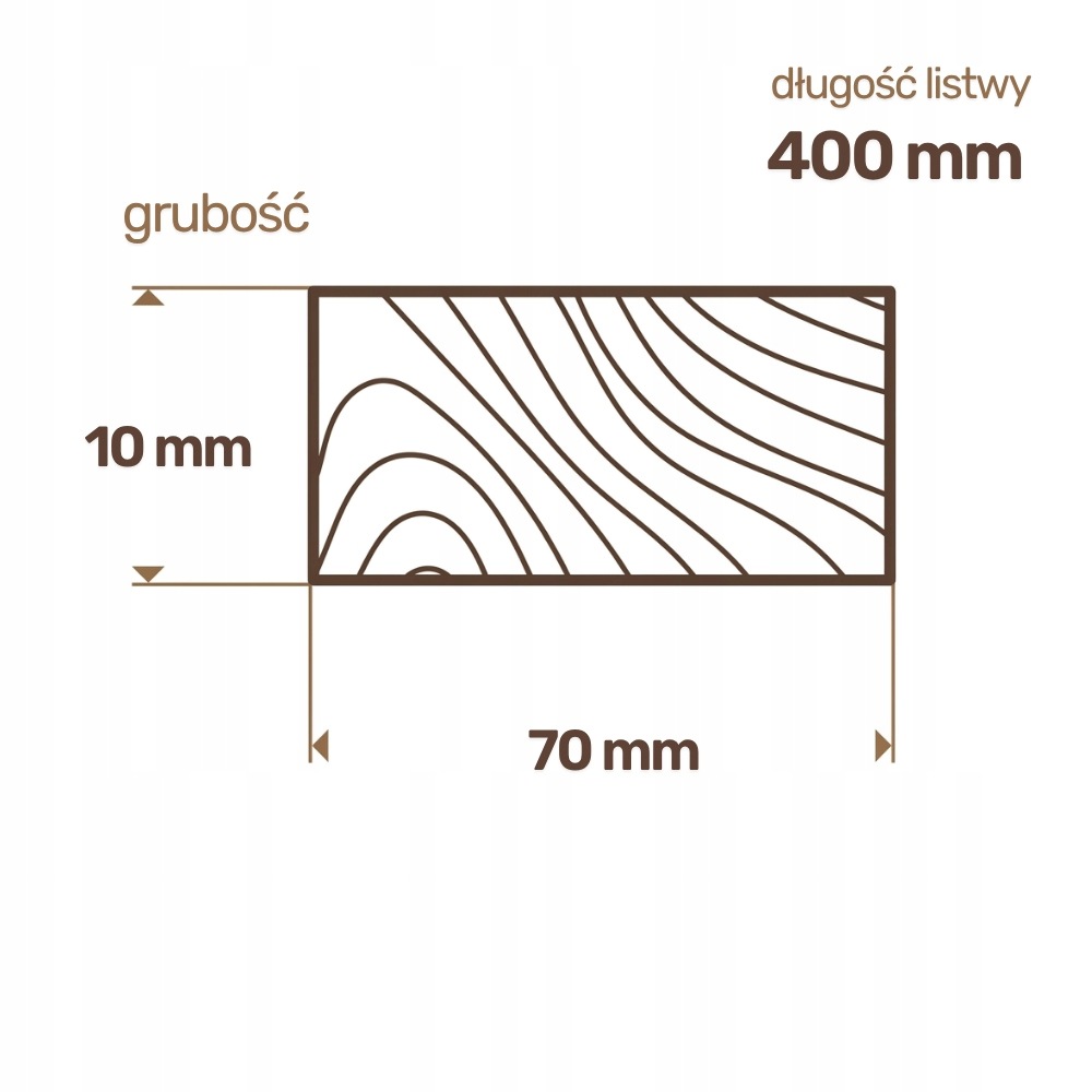 Listwa drewniana Sosnowa Strugana 10x70x400 mm Deska RobiWood - obrazek 2