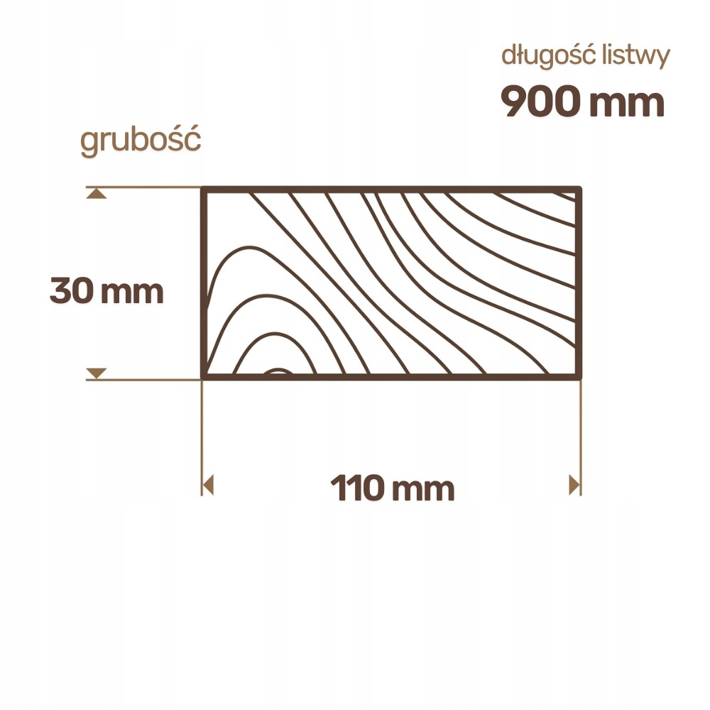 Kantówka drewniana Sosnowa Strugana 30x110x900 mm Deska RobiWood - obrazek 2