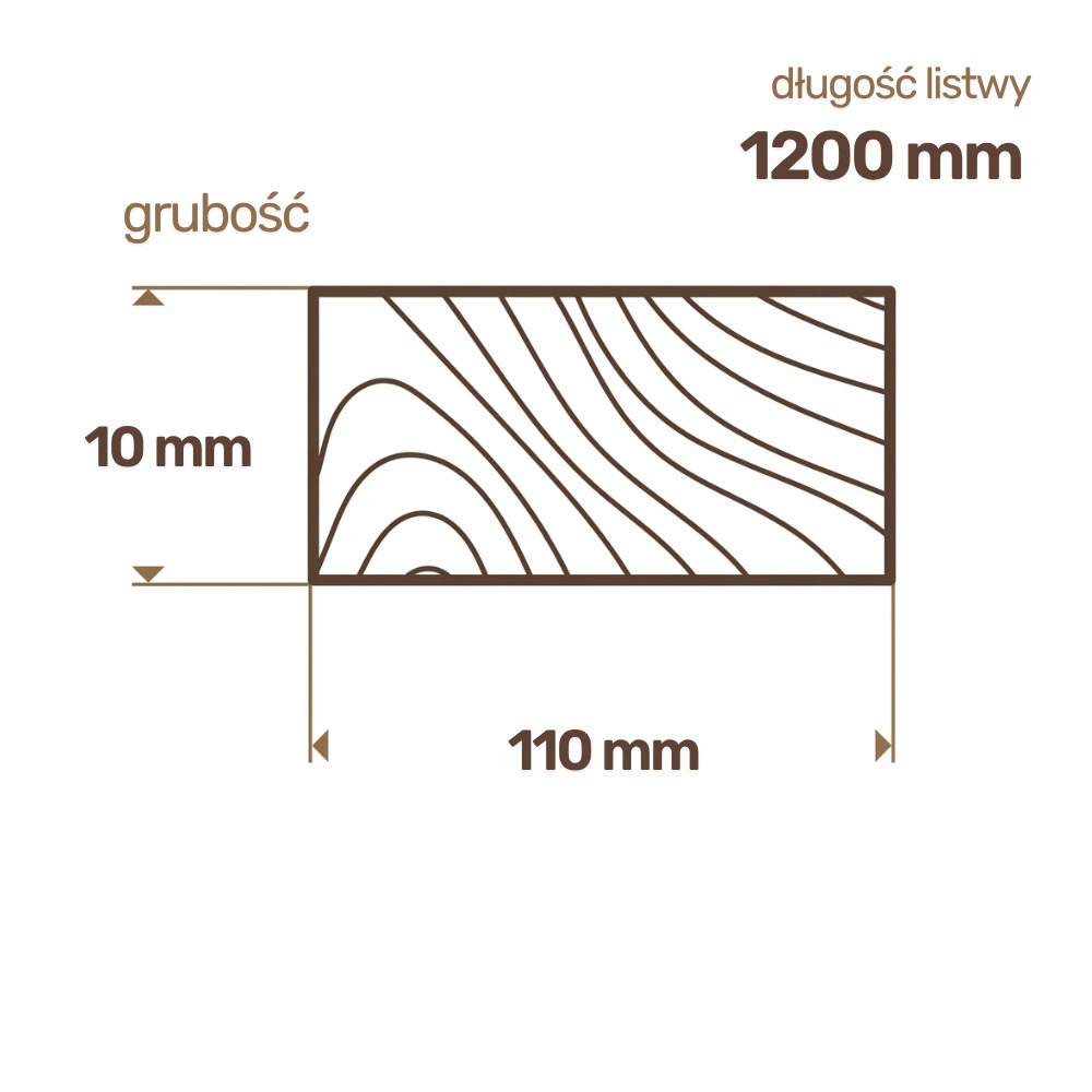Listwa drewniana Sosnowa Strugana 10x110x1200 mm Deska RobiWood - obrazek 2
