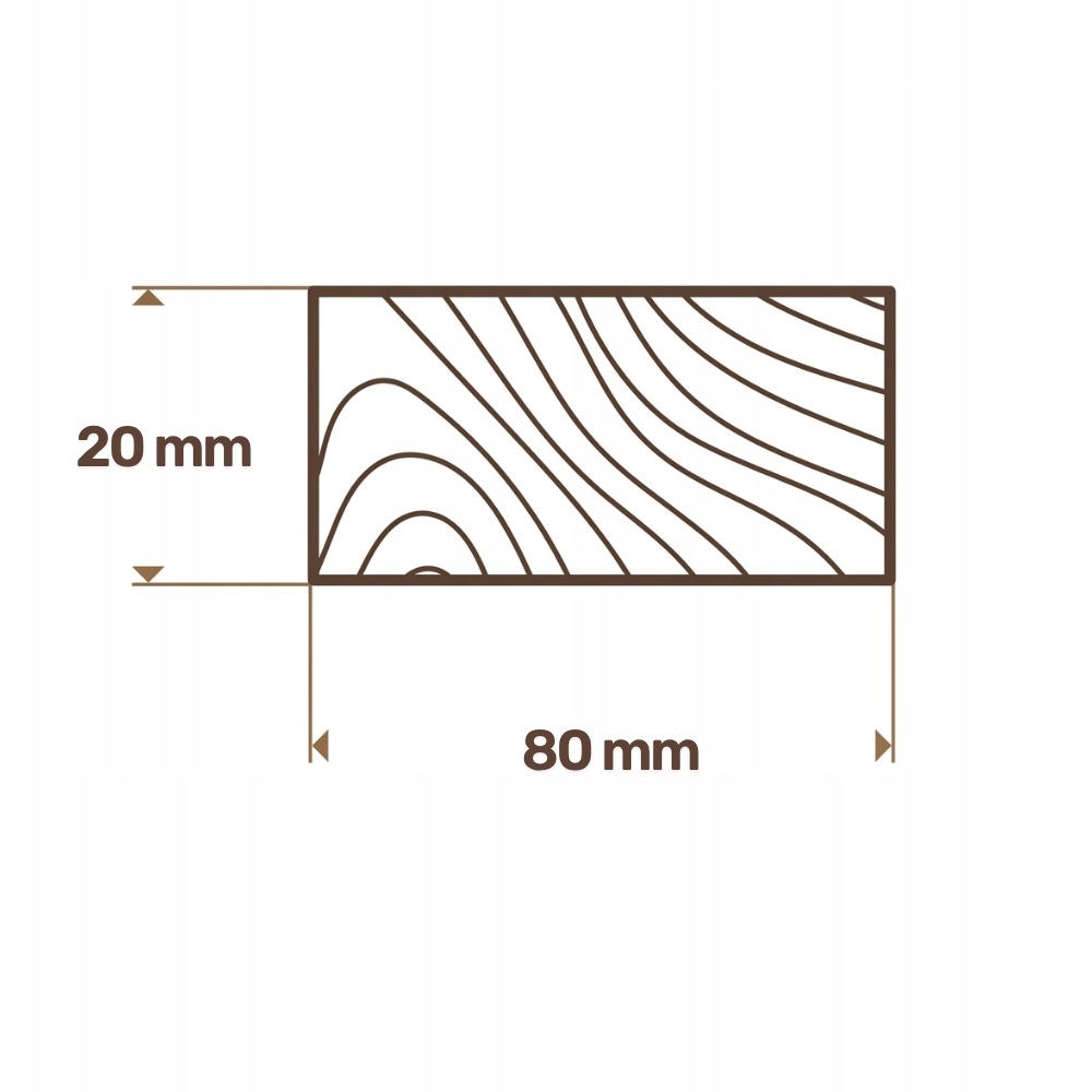 Kantówka drewniana Sosnowa Strugana 20x80x900 mm Deska RobiWood - obrazek 2