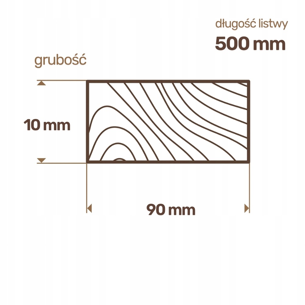 Listwa drewniana Sosnowa Strugana 10x90x500 mm Deska RobiWood - obrazek 2