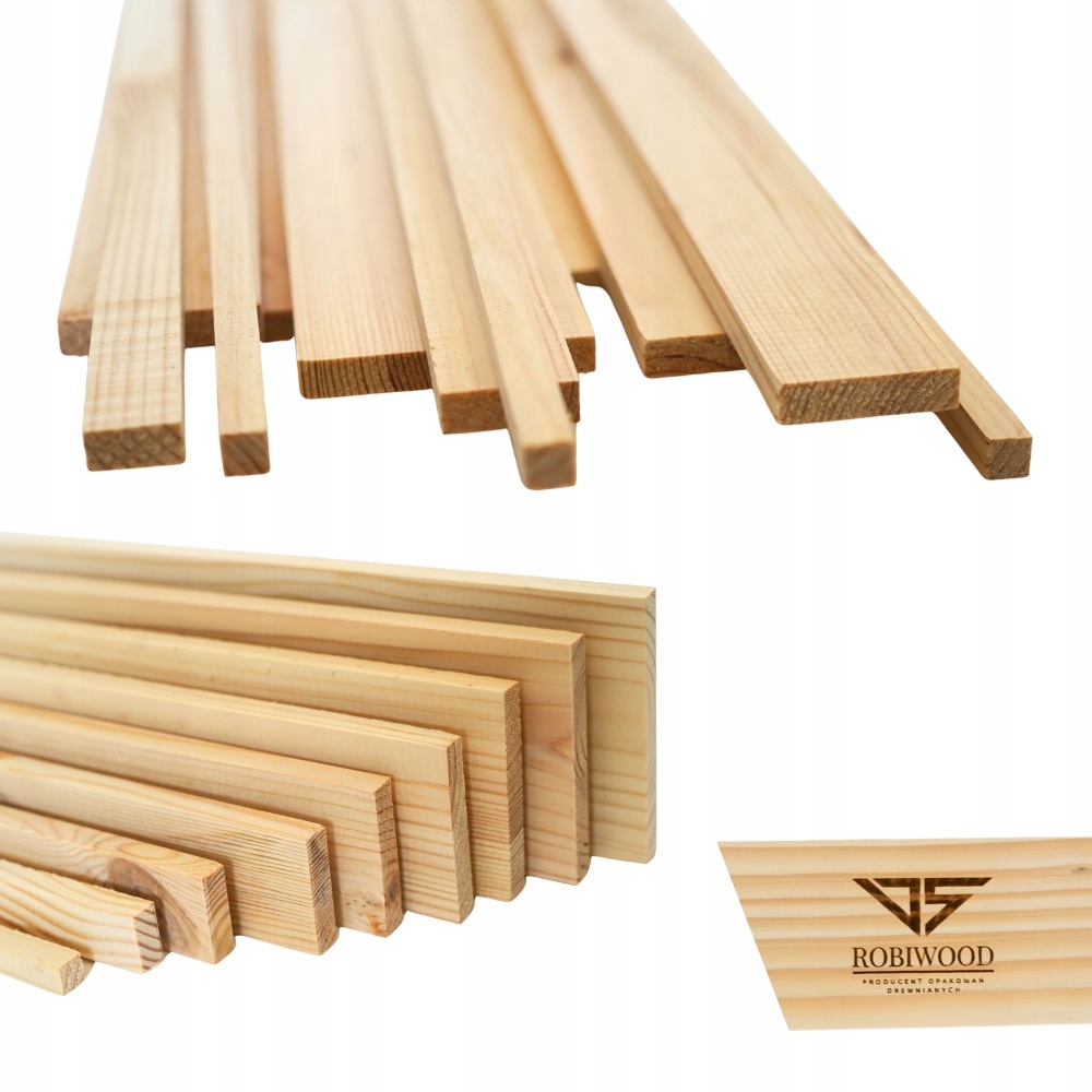 Listwa drewniana Sosnowa Strugana 10x10x2000 mm Deska RobiWood - obrazek 3