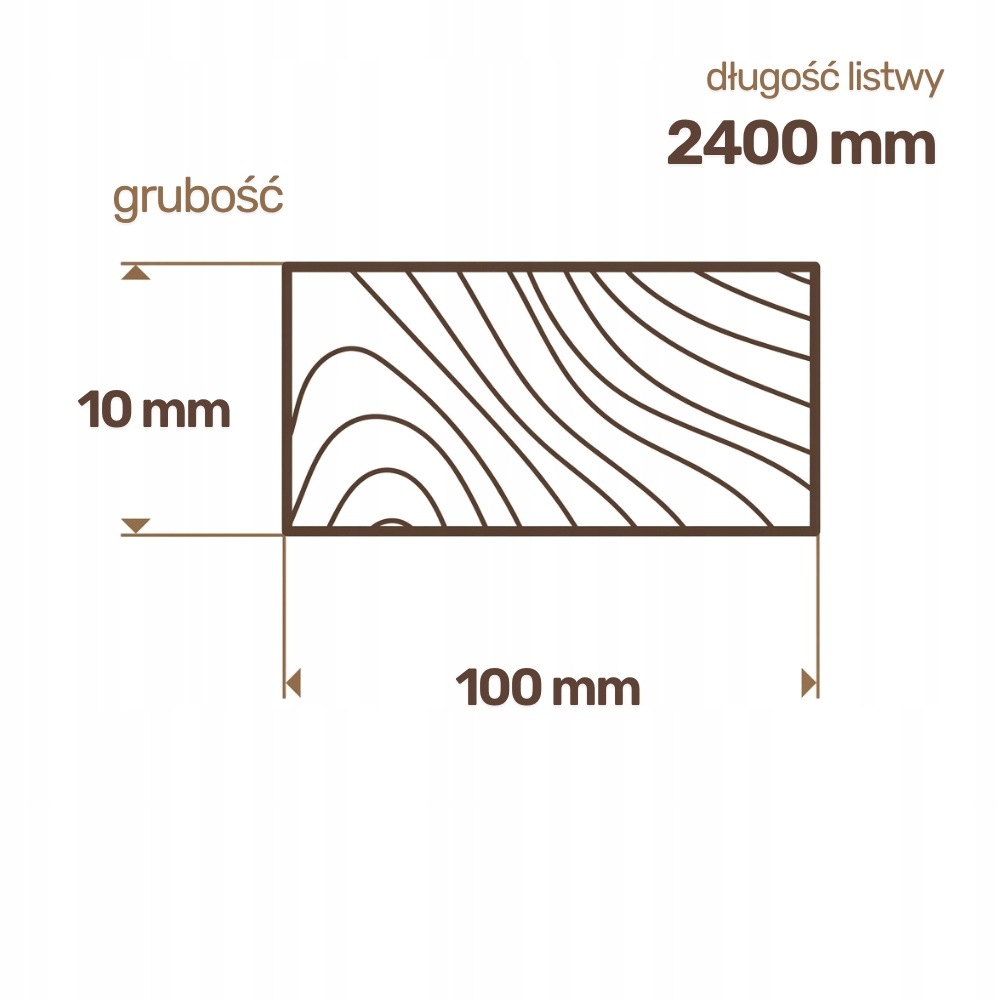 Listwa drewniana Sosnowa Strugana 10x100x2400 mm Deska RobiWood - obrazek 2