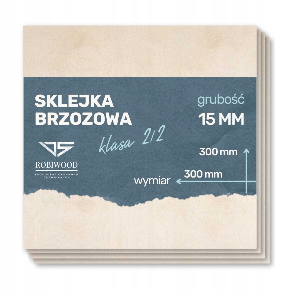 Sklejka Brzozowa do Lasera 15mm (300x300 mm) 1szt CNC RobiWood