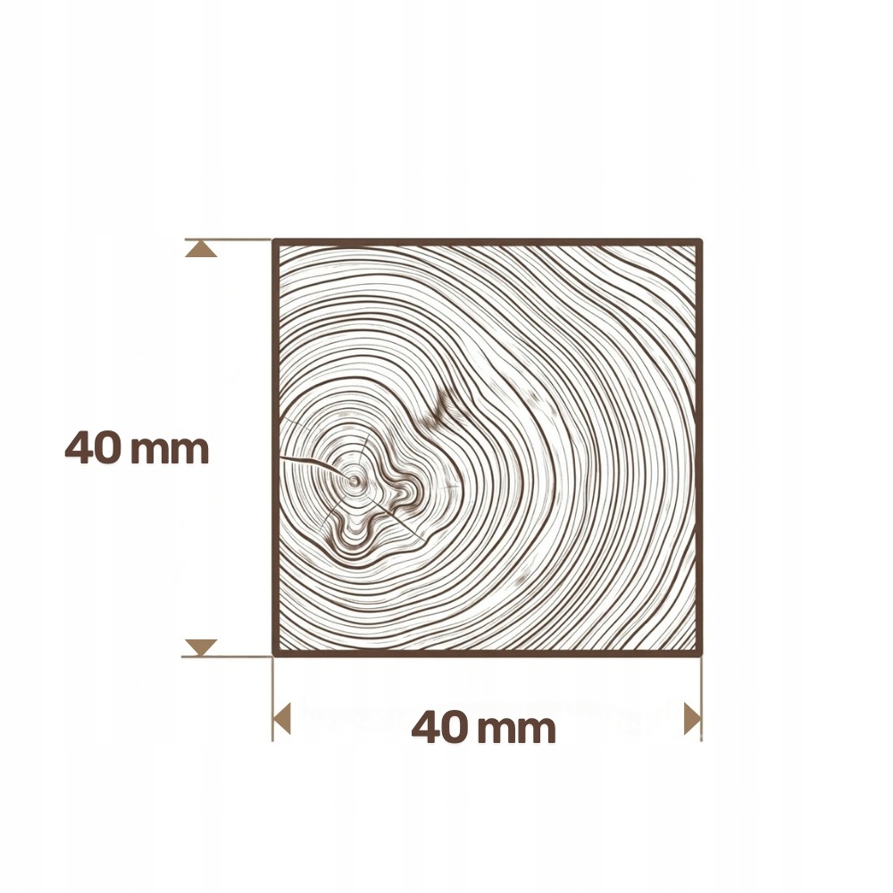 Kantówka drewniana Sosnowa Strugana 40x40x400 mm Deska RobiWood - obrazek 2